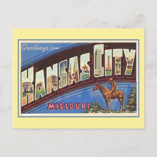 groeten van Kansas City MO Briefkaart (Voorkant)