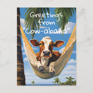 Groeten van "Koe-abana" Vakantie Briefkaart