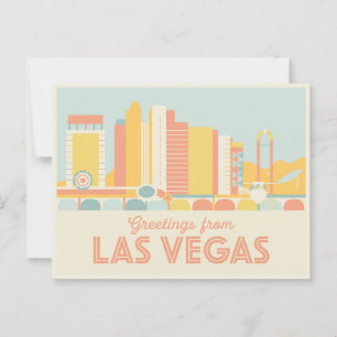  groeten van Las Vegas Classic Retro Briefkaart