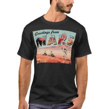 Groeten van Mars Retro Sci-Fi T-shirt