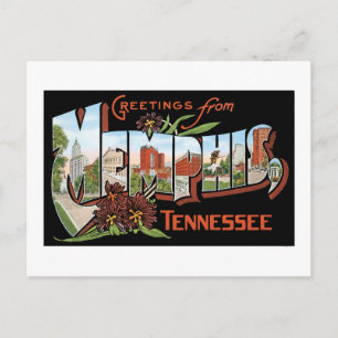 Groeten van Memphis, Tennessee. Retro Post Card Briefkaart