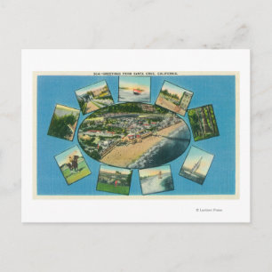 Groeten van met Schilderachtig ViewsSanta Cruz, CA Briefkaart