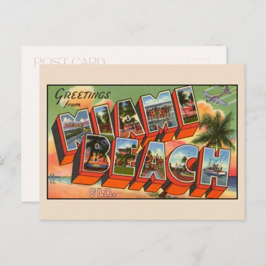 Groeten van Miami Beach Florida Briefkaart (Voorkant / Achterkant)