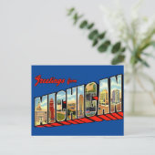  groeten van Michigan Travel Briefkaart (Staand voorkant)