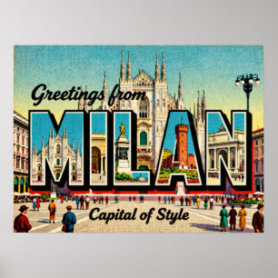  groeten van Milaan Poster