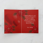 Groeten van North Carolina Poinsettia Seasons Feestdagen Kaart (Binnen)