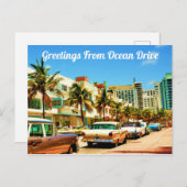 Groeten van Ocean Drive Briefkaart (Voorkant / Achterkant)