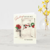  groeten van ons huis kerst Kaart (Gele Bloem)