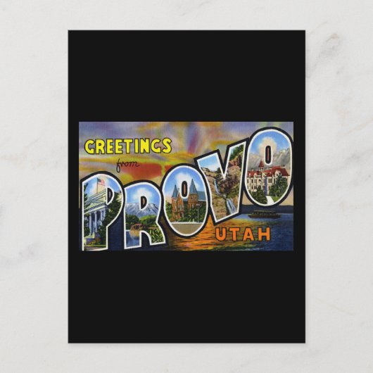 Groeten van Provo Utah Briefkaart (Voorkant)