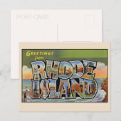 Groeten van Rhode Island Grote Letter  Briefkaart (Voorkant / Achterkant)
