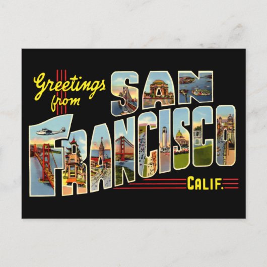  groeten van San Francisco Travel Briefkaart (Voorkant)