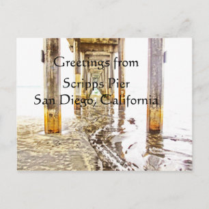 Groeten van Scripps Pier Briefkaart