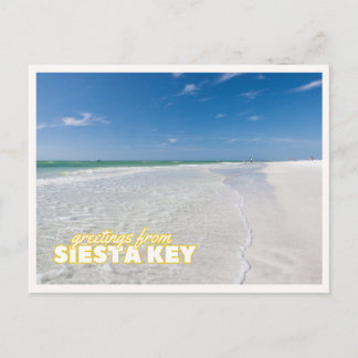 Groeten van Siesta Key Florida Strand Vintage Briefkaart