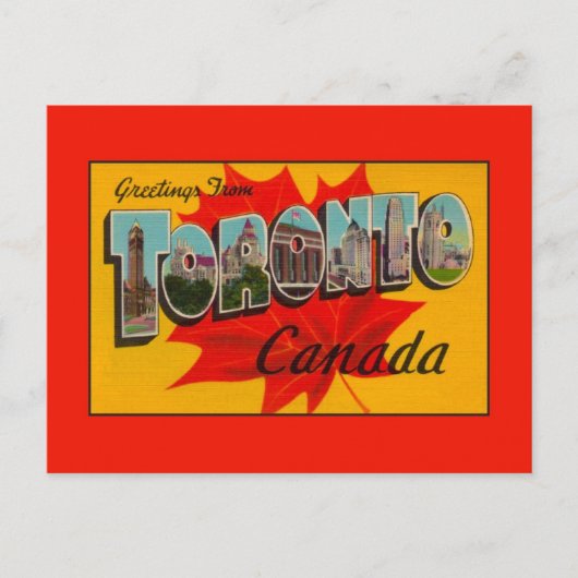 groeten van Toronto Ont. Briefkaart (Voorkant)