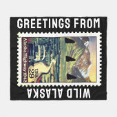 Groeten van Wild Alaska postzegel Fleece Deken (Voorkant (Horizontaal))