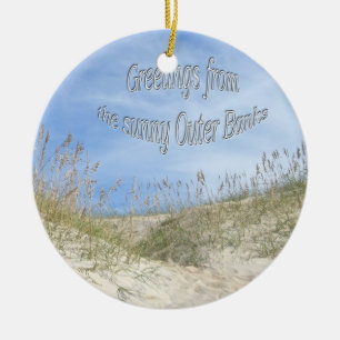 Groeten van zonnevlekken op OBX-Zee Keramisch Ornament