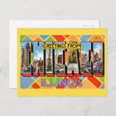 Groeten vanuit Chicago Ansichtkaart Briefkaart (Voorkant / Achterkant)