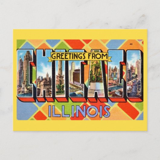 Groeten vanuit Chicago Ansichtkaart Briefkaart (Voorkant)