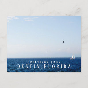 Groetings van de Golf Ocean en Sailboat Destin Flo Briefkaart