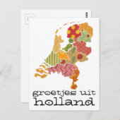 Groetjes Uit Holland Province Carte Style Patchwor (Devant / Derrière)