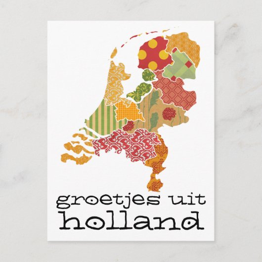 Groetjes Uit Holland Province Carte Style Patchwor (Devant)