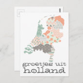 Groetjes Uit Holland Province Carte Style Patchwor (Devant / Derrière)