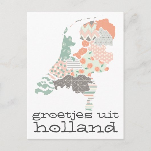 Groetjes Uit Holland Province Carte Style Patchwor (Devant)