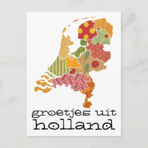Groetjes uit Holland Provincie Kaart Patchwork Sti