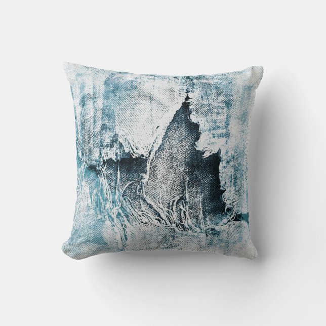 groezelige denim kussensloop kussen (Voorkant)