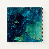 Groezelige turquoise en geel notitieboek (Achterkant)