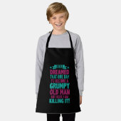 Grof ontwerp oud man schort (Gedragen)