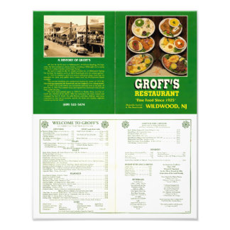 Groff's Menu Poster Kunst
