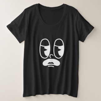 Groggy Glitch Gezicht Grote Maat T-shirt