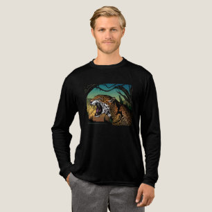 Grommende Jaguar Jungle Design – Wilde Kat Teal Tri-Blend Shirt
