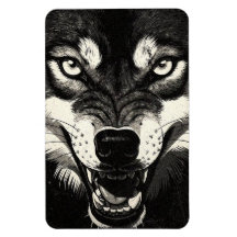 Grommende Wolf 50s Zwart Wit Grafische Stijl