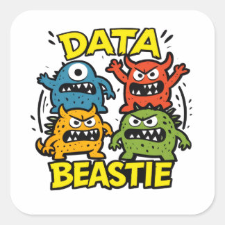 Grommige Data Beestje Magneet Vierkante Sticker
