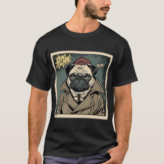 Grommige Detective Pug Nope - De Grommige Huisdier T-shirt