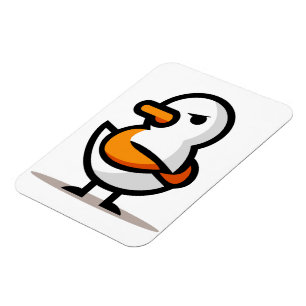 Grommige Eend Minimalistische Cartoon Mascotte Magneet