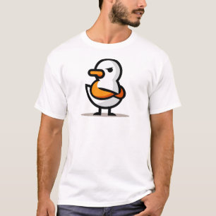 Grommige Eend Minimalistische Cartoon Mascotte T-shirt