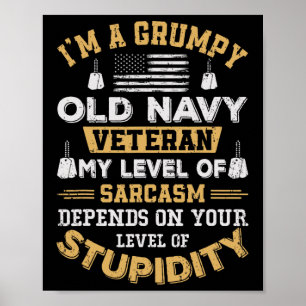 Grommige Oude Veteranen Patriottische Grappige Mil Poster