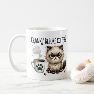 Gronche avant le café, mug café de chat grincheux