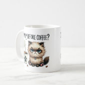 Gronche avant le café, mug café de chat grincheux (Devant gauche)