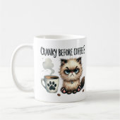 Gronche avant le café, mug café de chat grincheux (Gauche)