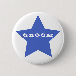 GROND   Big Navy Blue Star-Button Ronde Button 5,7 Cm