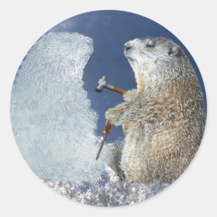 Grond dag ijsvorming ronde sticker