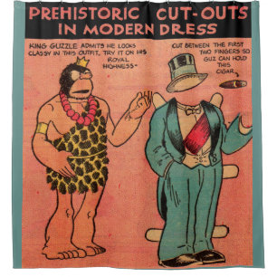 Grond van 1930s Alley Oop grot man King Guzzle Douchegordijn