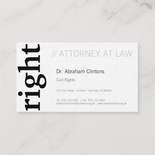 Grondbeginselen van de openbare aanklager visitekaartje (Voorkant)