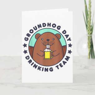 Grondhoertjesdag Drinkteam Grappige Mannen Vrouwen Kaart