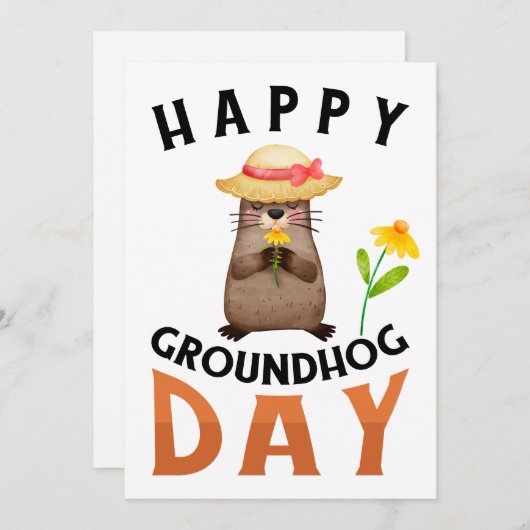 Grondhog Feestdagenkaart (Voorkant / Achterkant)