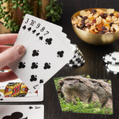 Grondhog in een Hollow Log Pokerkaarten (Insitu)